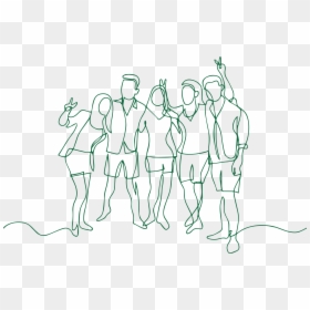 Continuous Line Drawing Friends, HD Png Download - people png