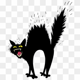 Scary Black Cat Cartoon, HD Png Download - cat png